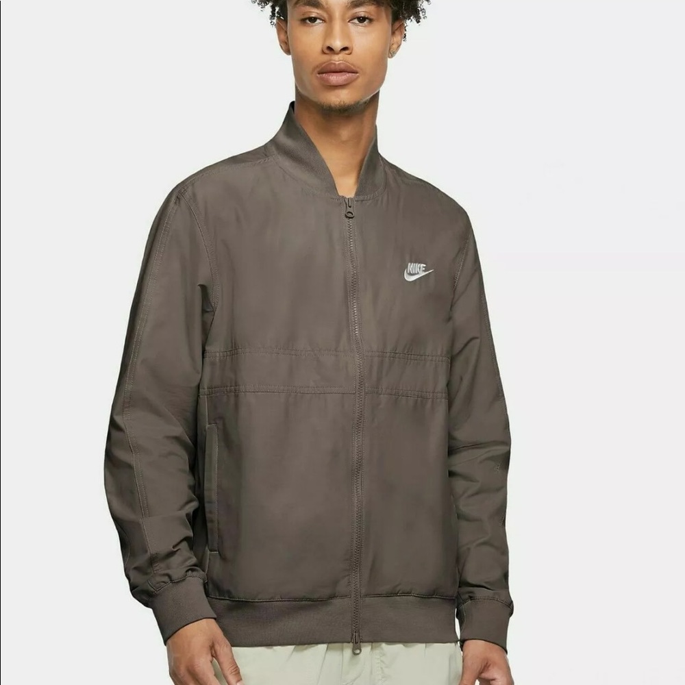 NIKE $80 Men's NSW SCE Woven Players Jacket Olive Gray CU4311-081 NEW Size S-L